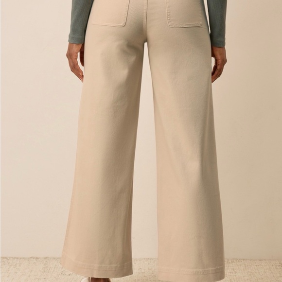 PACT Organic Cotton Twill Wide Leg Pants 3XL Eco-style Khaki Stretch Staple New - Picture 2 of 16
